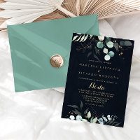 Eucalyptus Gold Floral Blue Spanish Wedding 