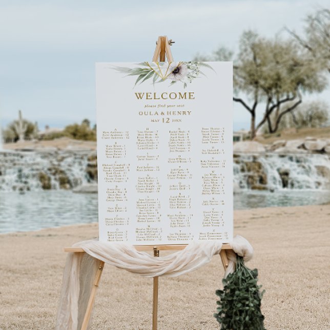 Eucalyptus Gold Geometric Alphabetical Seating Poster (Creator Uploaded)