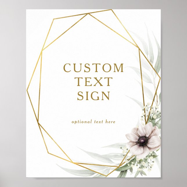 Eucalyptus Gold Geometric Cards and Gifts Custom Poster (Front)
