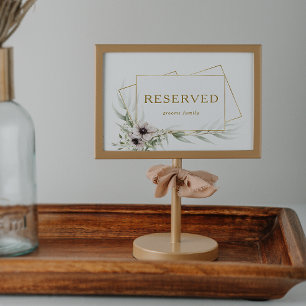 Eucalyptus Gold Geometric Reserved Sign