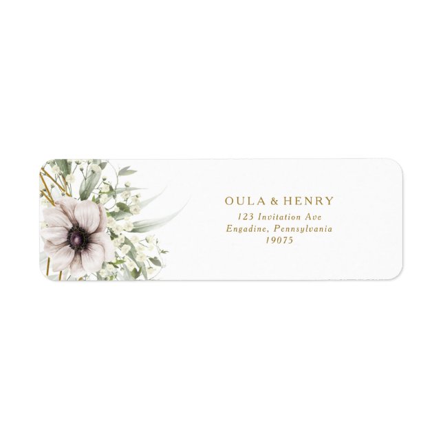 Eucalyptus Gold Geometric Return Address Label (Front)