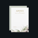 Eucalyptus Gold Geometric Wedding Advice Card<br><div class="desc">This eucalyptus gold geometric wedding advice card is perfect for your elegant boho wedding. It is designed with simple bohemian white and purple anemone flowers, simplistic watercolor sage green leaves, and modern gold foil winter frames. With the combination of white floral and simple rustic greenery, you're sure to create the...</div>