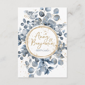 Eucalyptus Gold Glitter Code 01 - RSVP 3 Enclosure Card