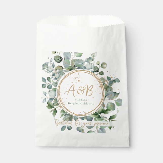 Eucalyptus Gold Glitter - Code 02 Favour Bag (Front)