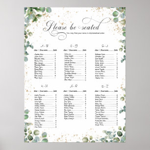 Eucalyptus Gold Glitter - Green Wedding charts 
