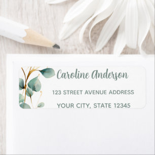 Eucalyptus Gold Green Graduation Return Address Label