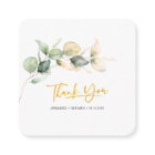 Eucalyptus Gold Hand-Lettered Wedding Thank Mini