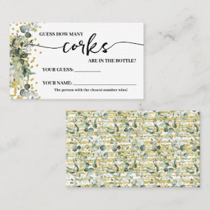 Eucalyptus Gold How many Corks Shower Game Card