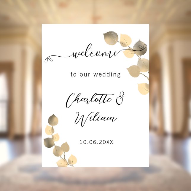 Eucalyptus golden wedding welcome poster (Creator Uploaded)