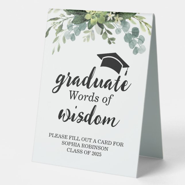 Eucalyptus Graduation Party Guest Advice (Front)