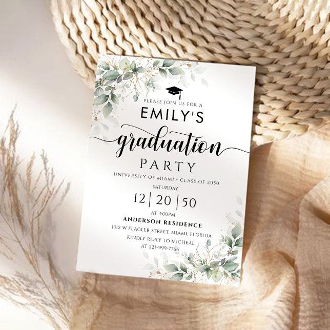 Eucalyptus Graduation Party Invitation (Creator Uploaded)