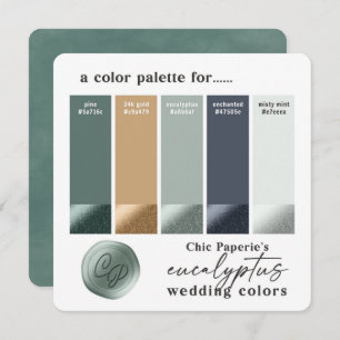 Eucalyptus Green 2021 Wedding Colour Palette Card