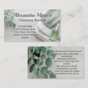 Eucalyptus Green Cleaning Service Housekeeping Business Card
