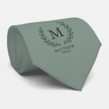 Eucalyptus Green Elegant Wedding Usher Monogram