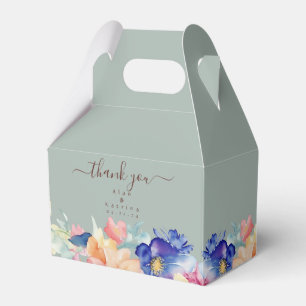 Eucalyptus Green Floral Wedding Gable Box
