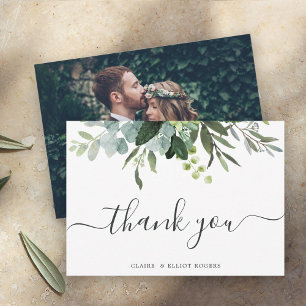Eucalyptus Green Foliage Photo Thank You Card