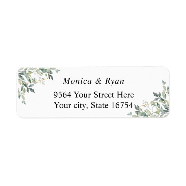 Eucalyptus Green Foliage Return Address Label (Front)