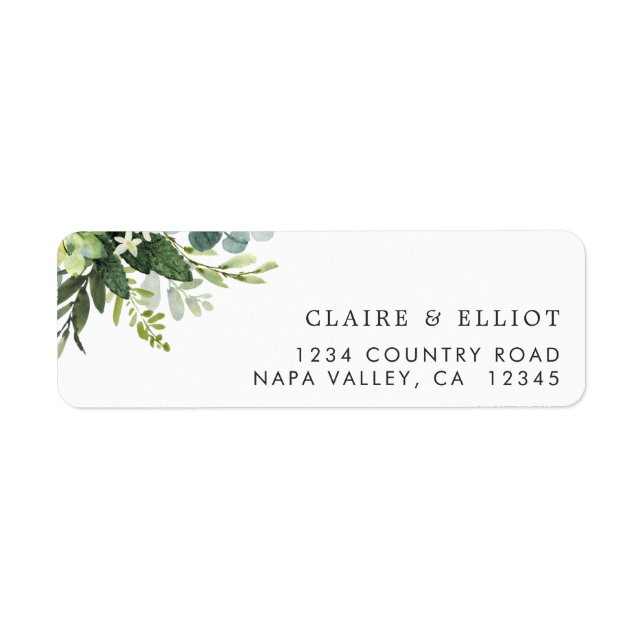Eucalyptus Green Foliage Return Address Return Address Label (Front)