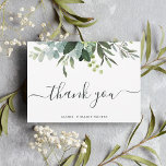 Eucalyptus Green Foliage Thank You Card<br><div class="desc">This thank you card features painted watercolor eucalyptus,  green leaves and modern calligraphy. For more advanced customisation of this design,  Please click the "Customise further" link.  Matching items are also available.</div>