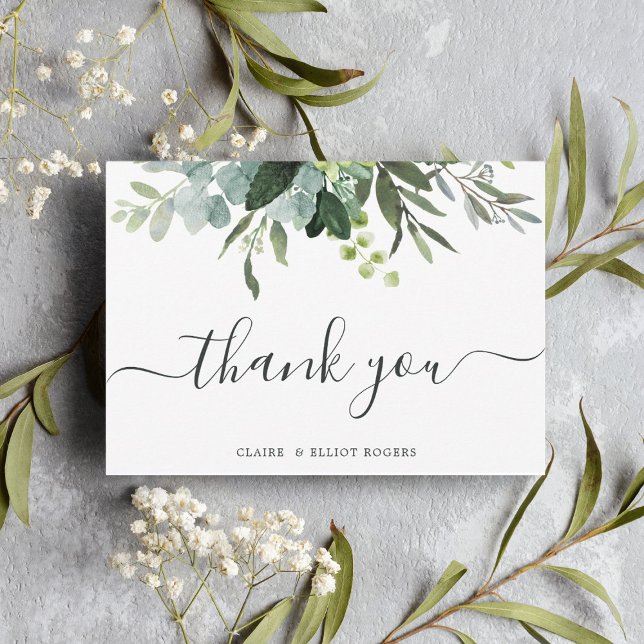 Eucalyptus Green Foliage Thank You Card (Creator Uploaded)