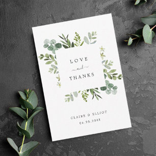 Eucalyptus Green Foliage Thank You Card