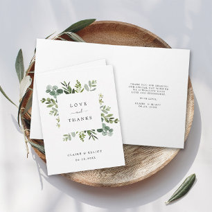 Eucalyptus Green Foliage Thank You Folded Card