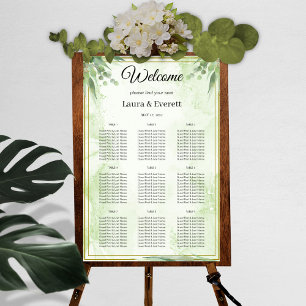Eucalyptus Green Foliage Wedding Seating Chart