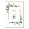 Eucalyptus Green Foliage Wedding Table Number