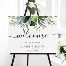 Eucalyptus Green Foliage Wedding Welcome Sign