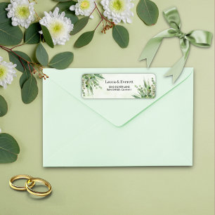 Eucalyptus Green Gold Foliage  Return Address Label