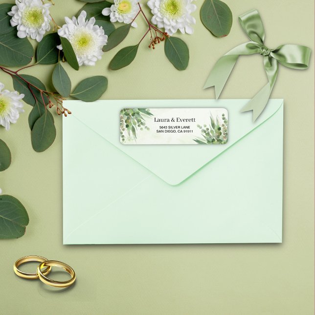Eucalyptus Green Gold Foliage  Return Address Label (Creator Uploaded)
