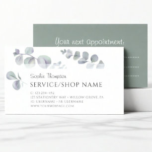 Eucalyptus green leaves business card