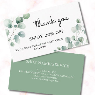 Eucalyptus green leaves discount card