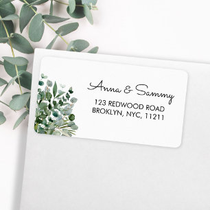 Eucalyptus Green Leaves Foliage Address Label