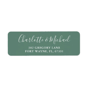 Eucalyptus Green Modern Script Return Address Label