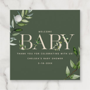 Eucalyptus Green Neutral Baby Shower Thank You Favour Tags