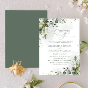 Eucalyptus Green Reception Party Invitation