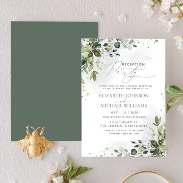 Eucalyptus Green Reception Party Invitation (Creator Uploaded)