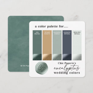 Eucalyptus Green Summer Wedding Colour Palette Car Invitation
