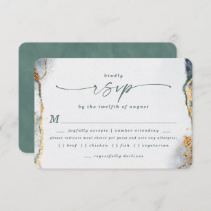 Eucalyptus Green Wedding Meal Choice RSVP Card