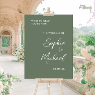 Eucalyptus Green Wedding Welcome Acrylic Sign