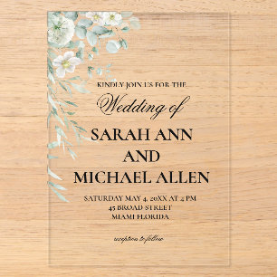 Eucalyptus Greenery Acrylic Invitation