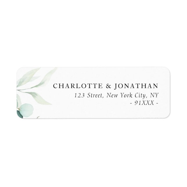 eucalyptus greenery address return address label (Front)