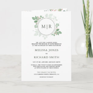 Eucalyptus Greenery All in One QR Code Wedding Invitation