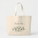 Eucalyptus Greenery anemone floral bridesmaid Large Tote Bag<br><div class="desc">Modern chic watercolor eucalyptus greenery and anemone floral design,  with personalized bridesmaid name,  elegant and stylish,  great personalized bridesmaid gifts for rustic wedding,  botanical wedding and beach wedding in spring and summer. 
See all the matching pieces in collection</div>