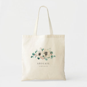 Eucalyptus Greenery anemone floral bridesmaid Tote Bag
