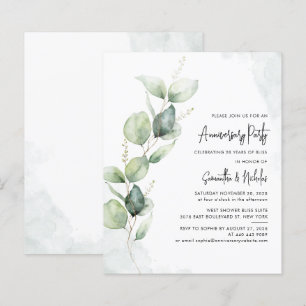 Eucalyptus Greenery Anniversary Party Invitation