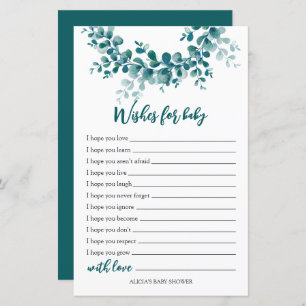 Eucalyptus greenery Baby Shower Hopes & Wishes