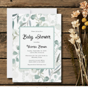 Eucalyptus Greenery Baby Shower Invitation