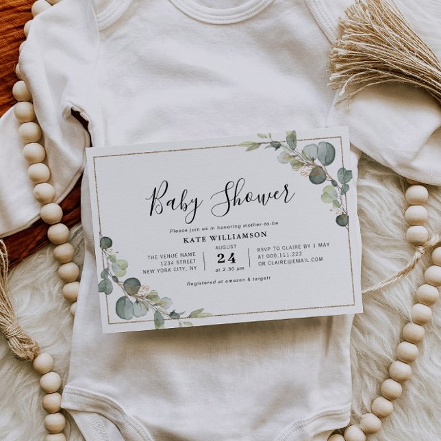 eucalyptus greenery baby shower invitation (Creator Uploaded)